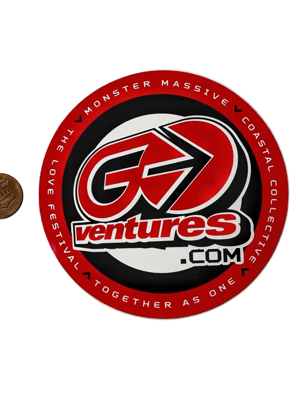 Go Ventures Rave Promo Vintage Sticker Monster Massive Together As One EDM